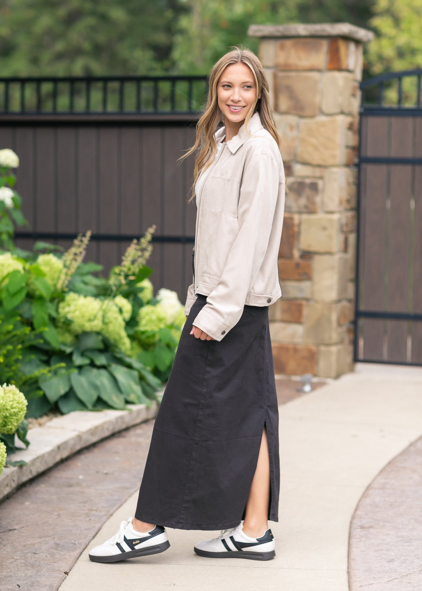 Falda Maxi de Jean Negra Onyx Stella