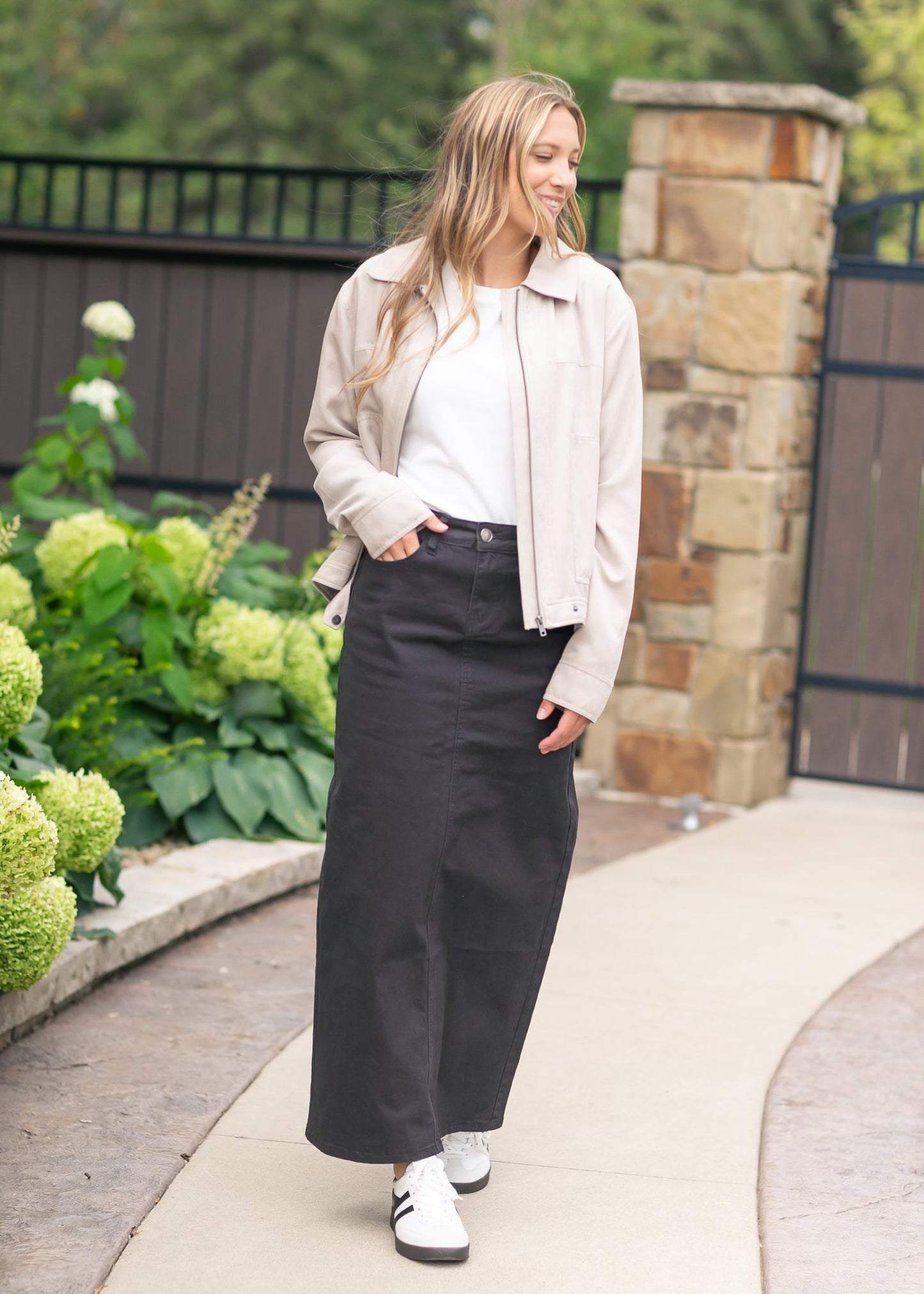 Falda Maxi de Jean Negra Onyx Stella