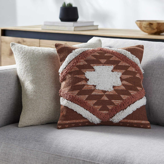 Cojín texturizado de diamante naranja Reeves