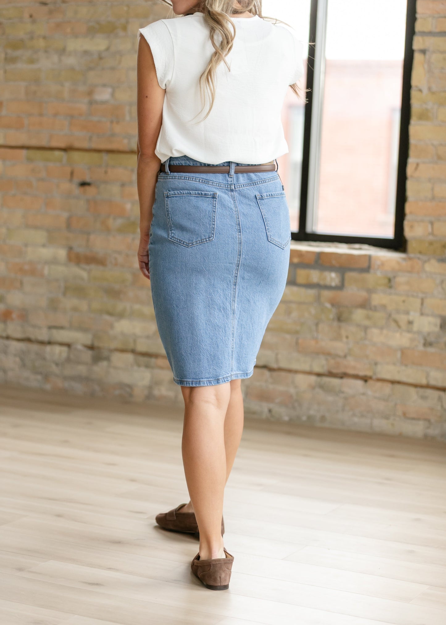 Falda midi clásica Remi Denim