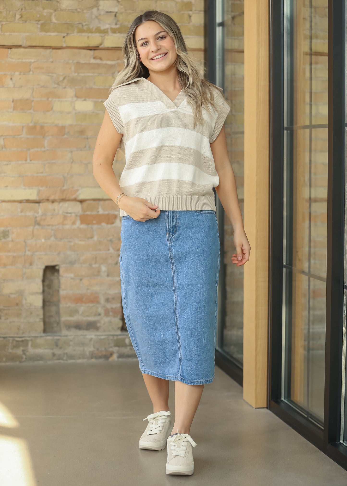 Falda midi clásica Remi Denim