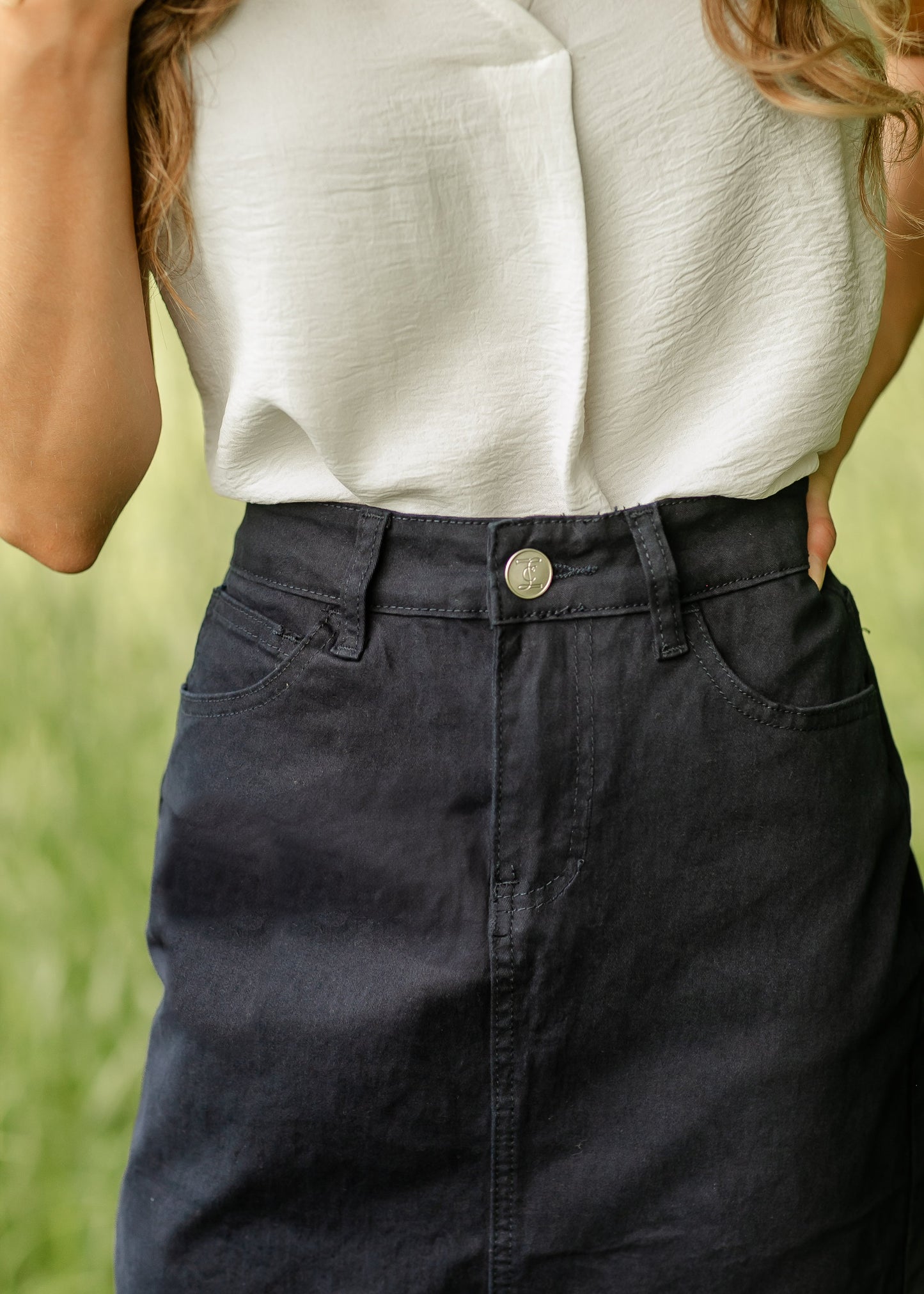 Falda midi vaquera Remi Navy