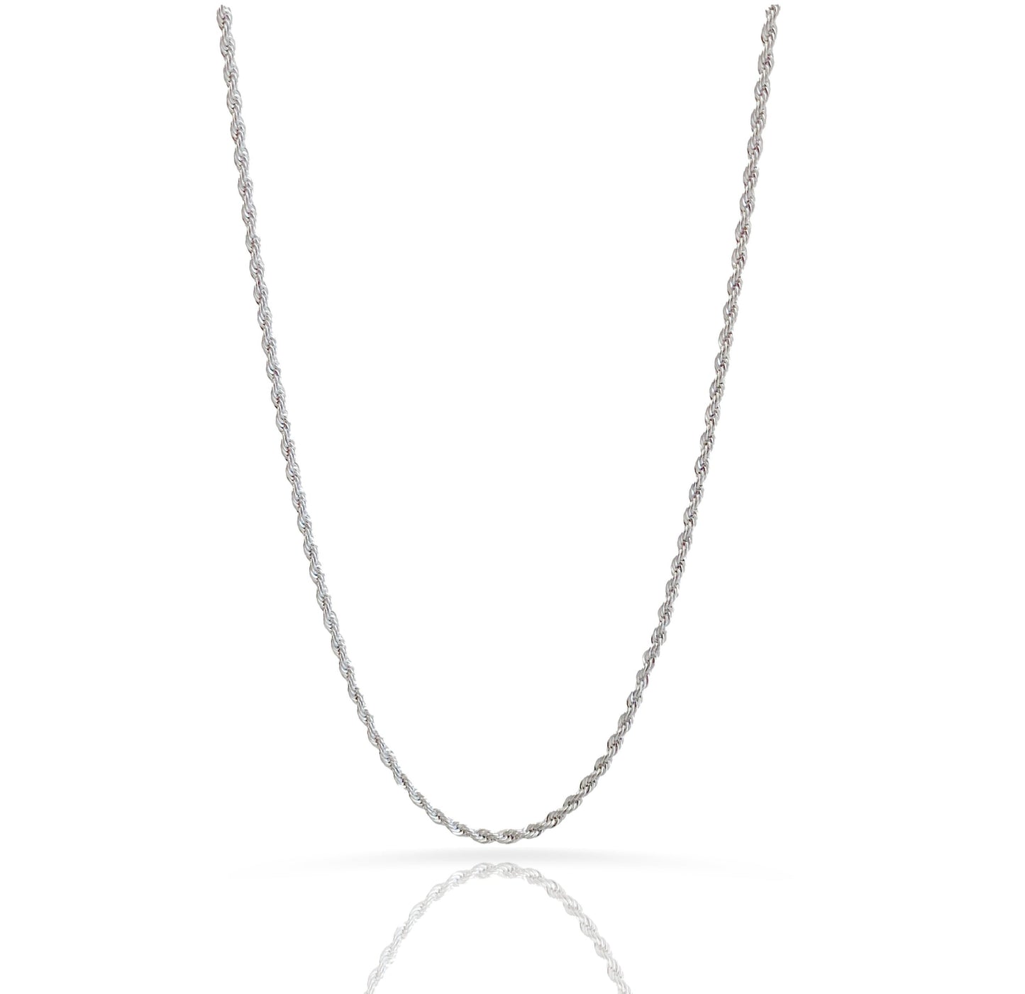 BILLIE THIN SILVER ROPE CHAIN NECKLACE