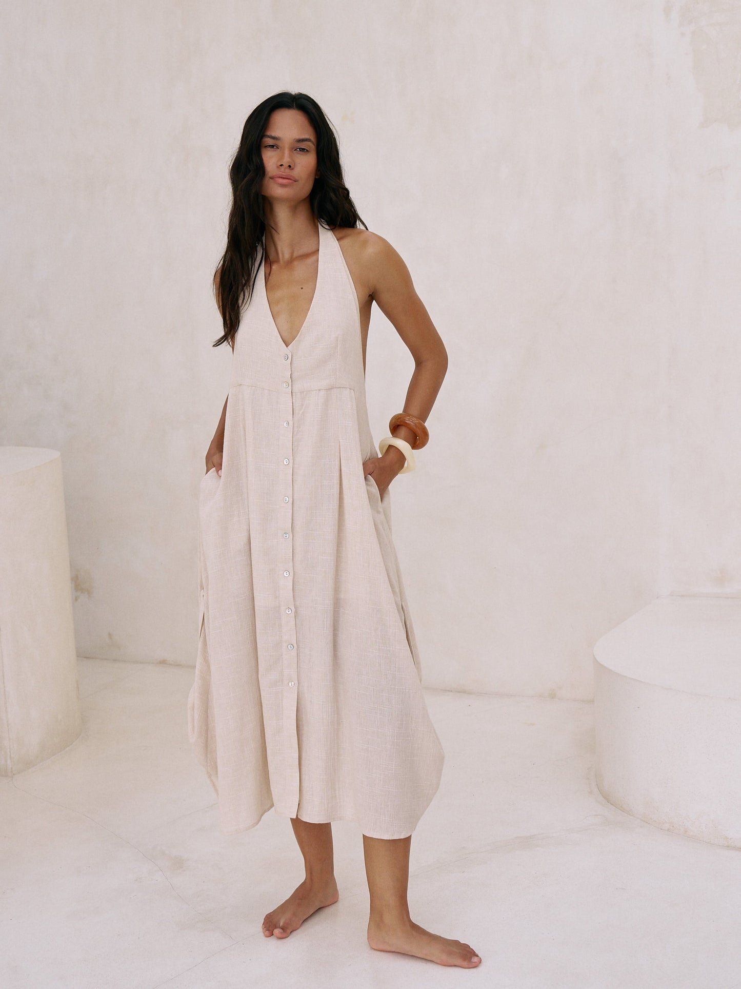 Vestido largo Sahara Sun - Natural