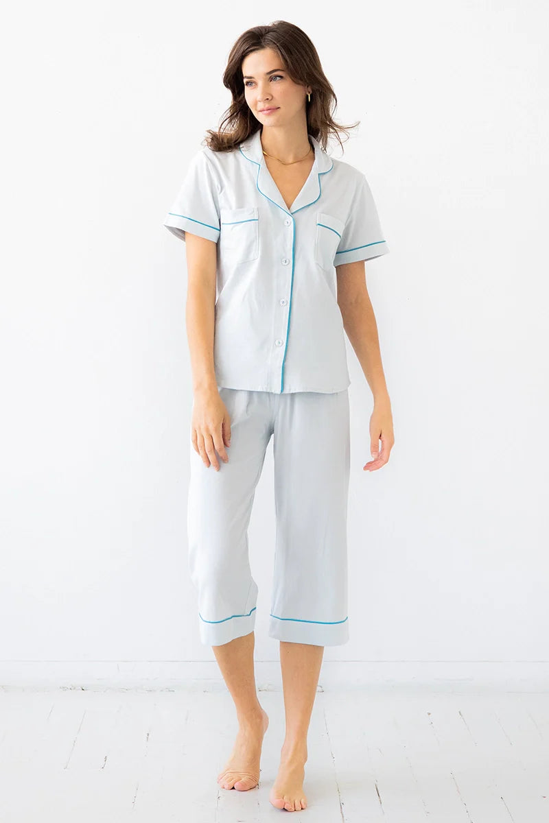 Pijama capri clásico de lujo SALUA en algodón pima cepillado