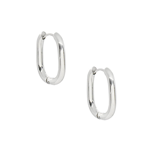 FIONA - PENDIENTES DE ARO OVALADOS DE PLATA