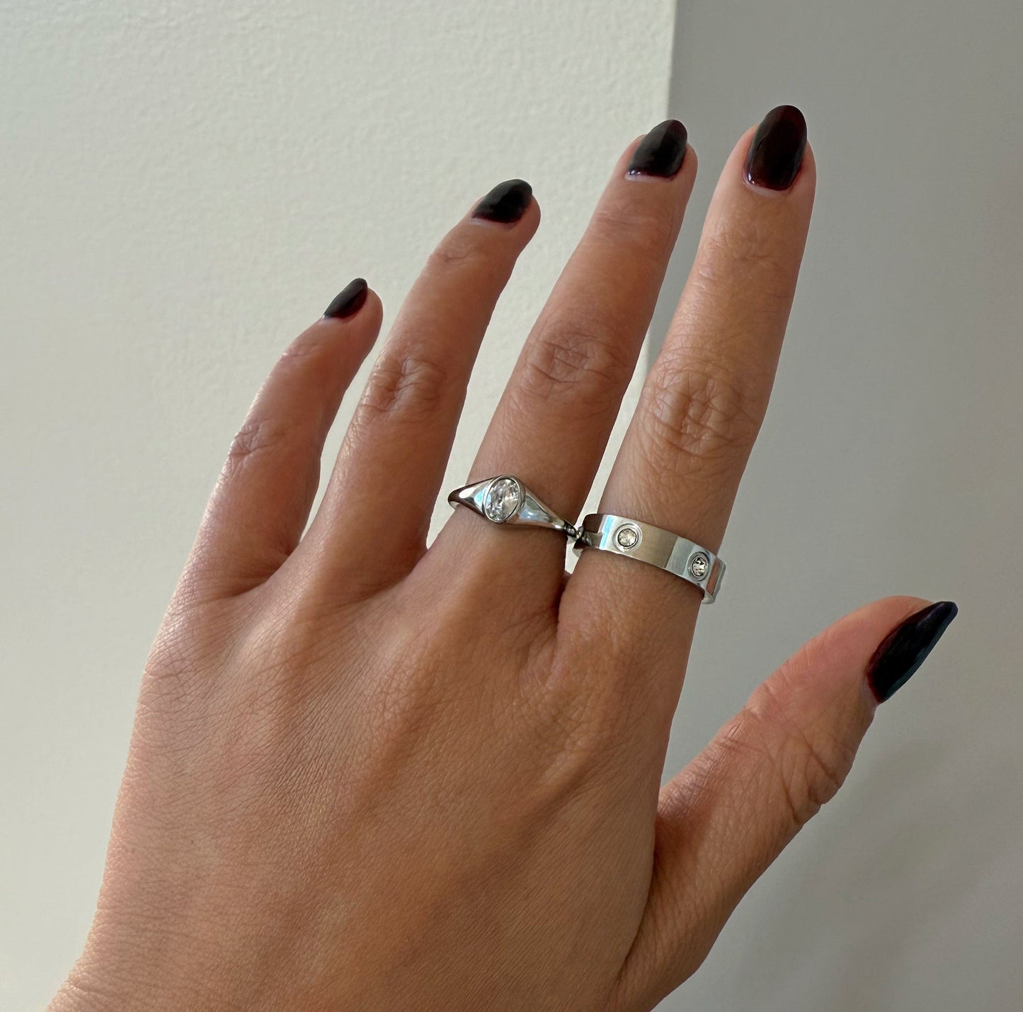 Anillo de sello ovalado Jeanie de plata