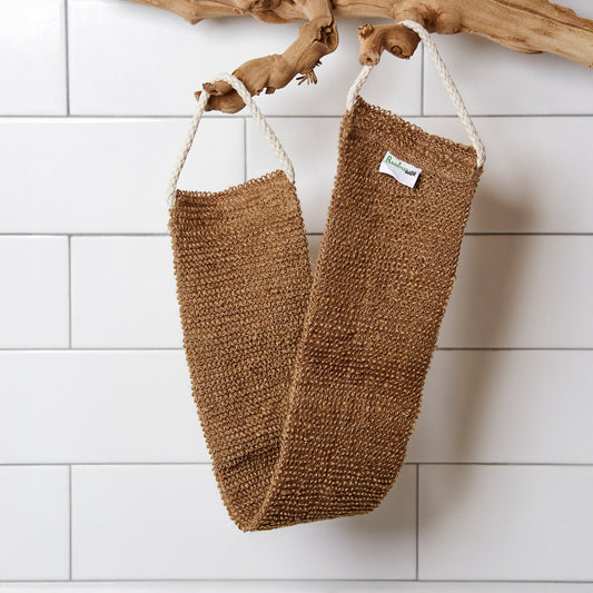 Correa exfoliante para la espalda de lino y sisal