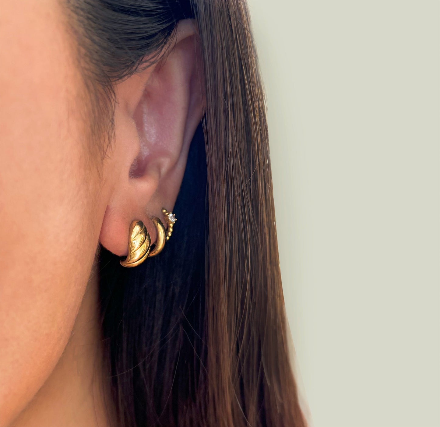 PENDIENTES DE CROISSANT DORADOS MARGAUX
