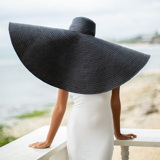 Sombrero de paja extragrande SOLANA en negro