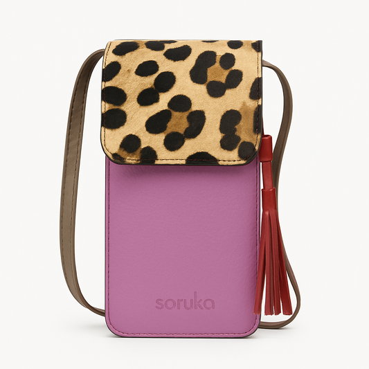 Bolso de cuero para teléfono con estampado de Soruka Erin