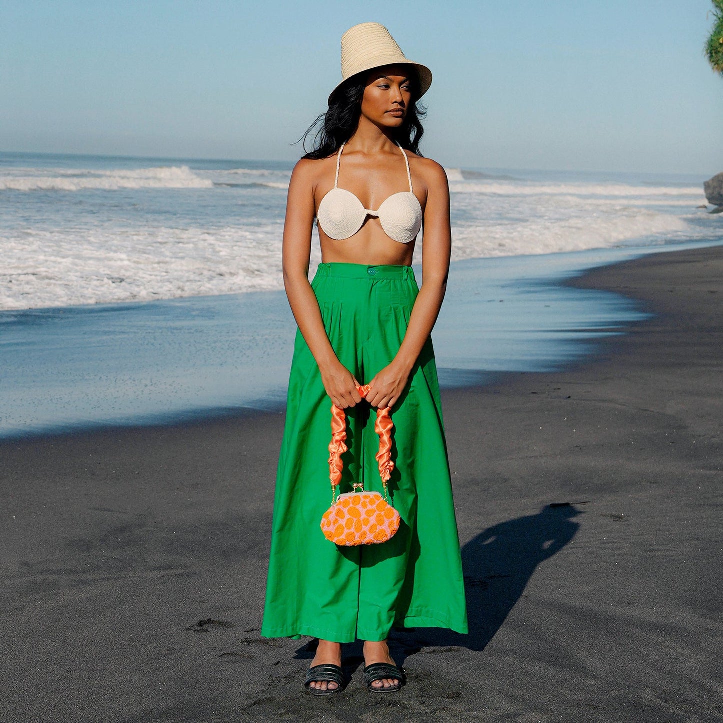 Pantalones palazzo de pierna ancha TAYLOR en verde Kelly