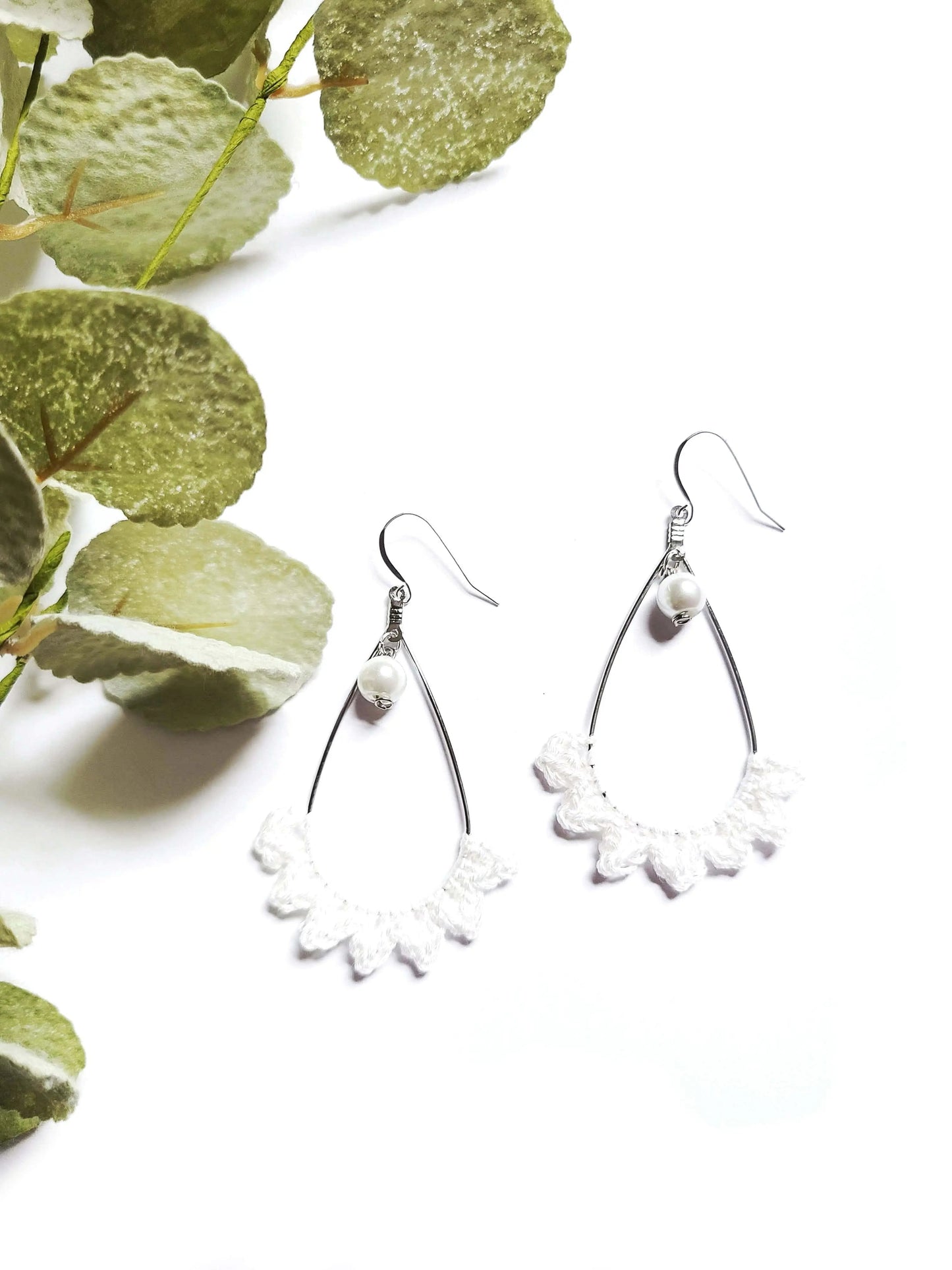 Pendientes de perla en forma de lágrima