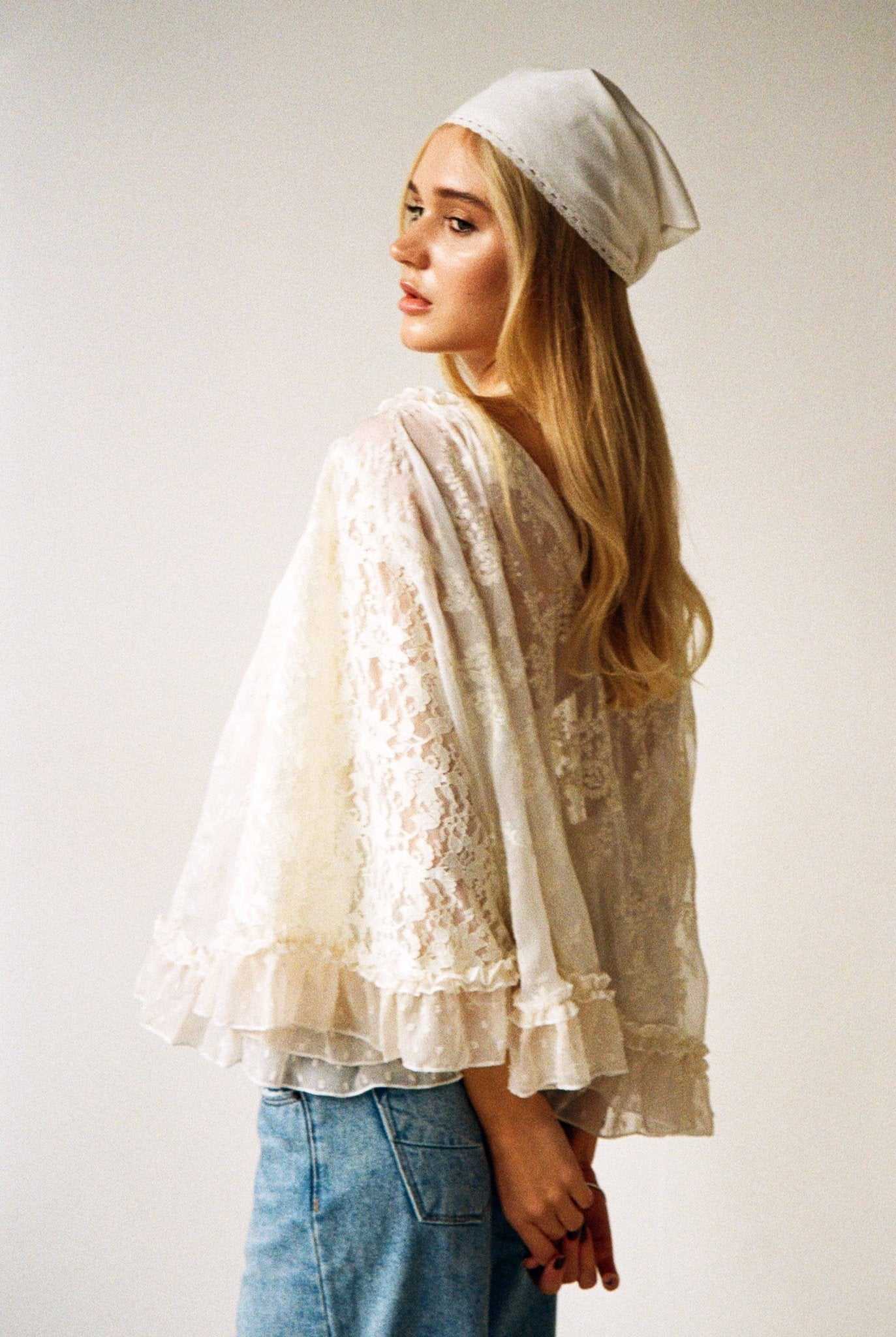 The Kaya Top -  Ivory White Circular Lace Top
