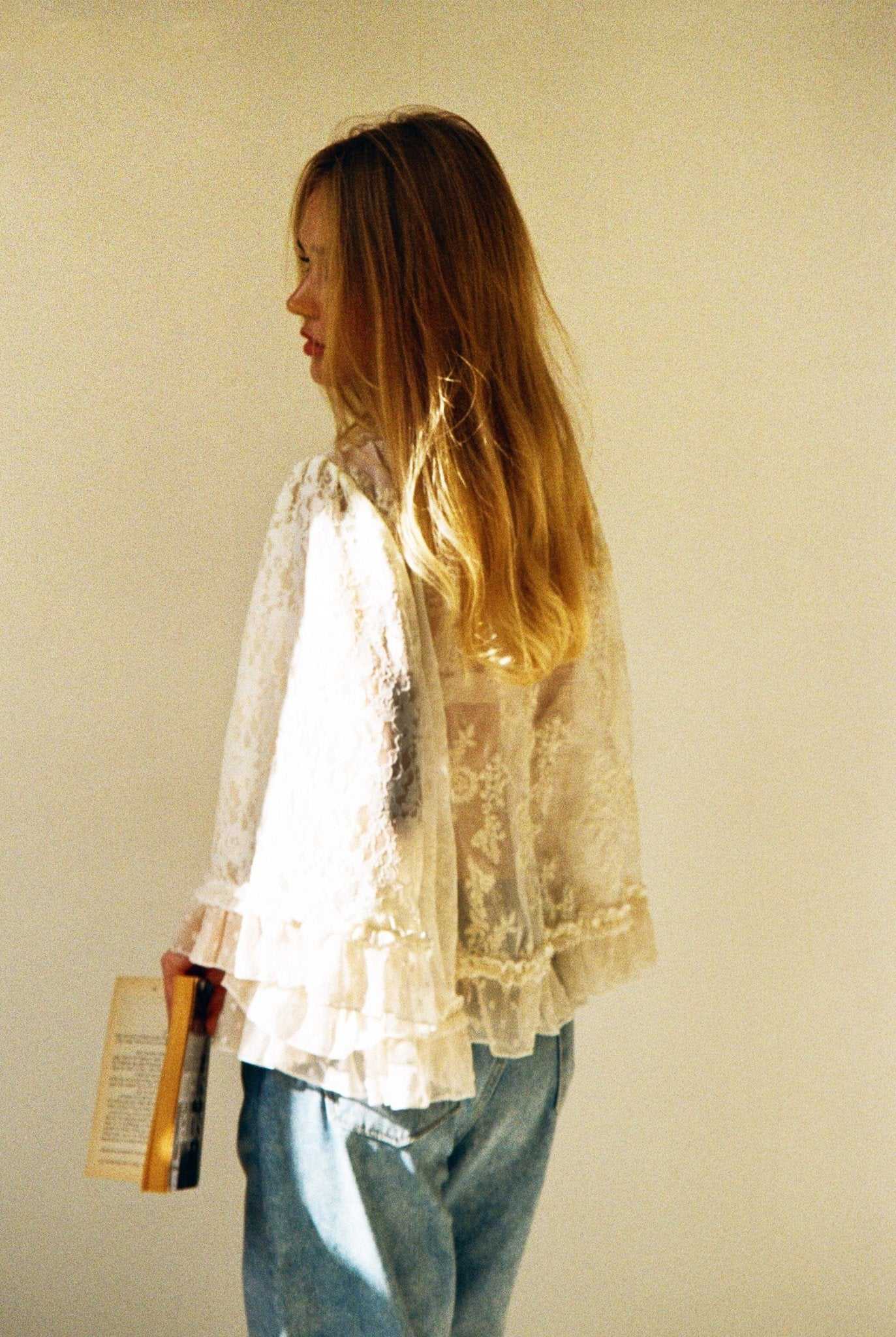 The Kaya Top -  Ivory White Circular Lace Top