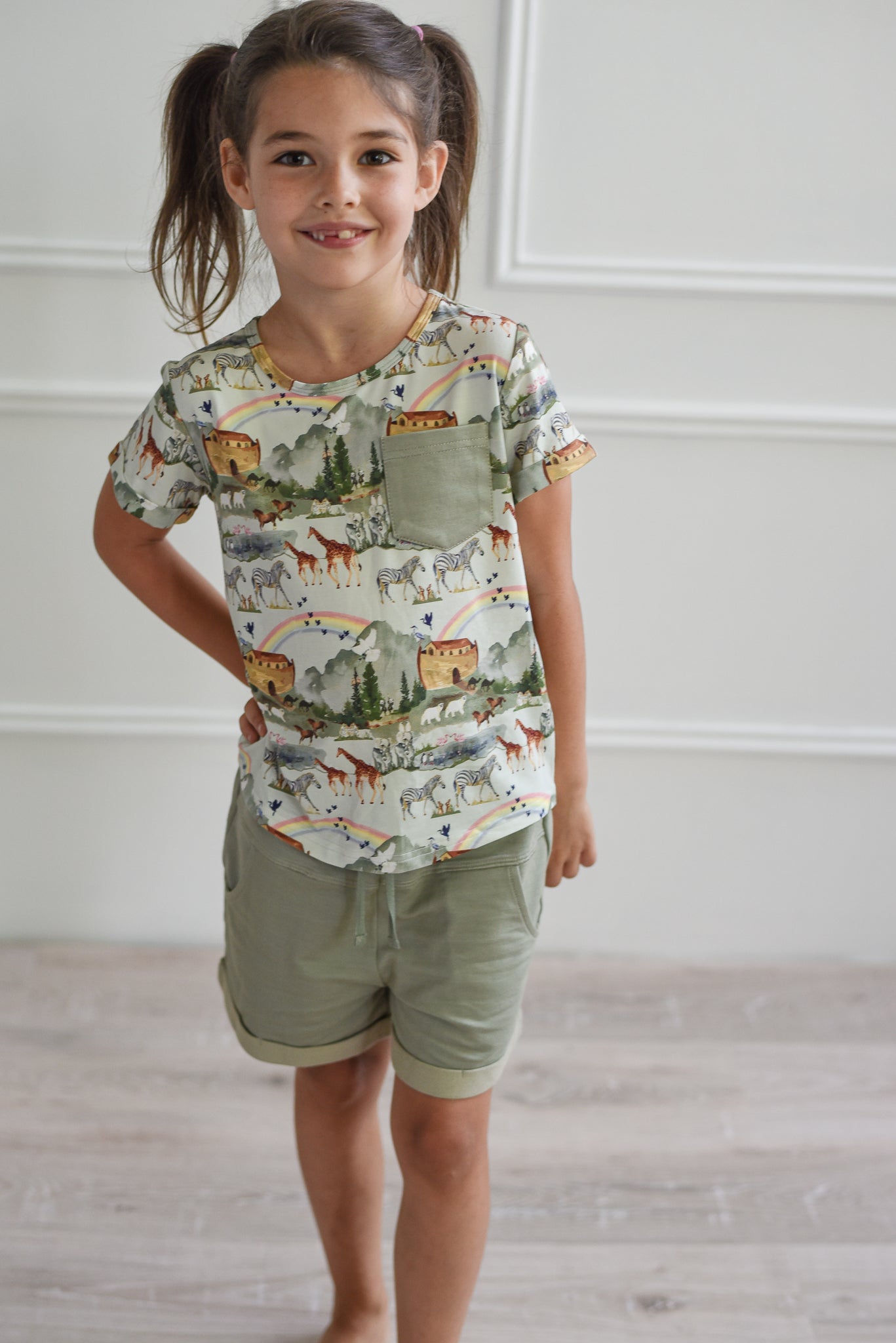 Noah's Ark Pocket Tee & Shorts Set