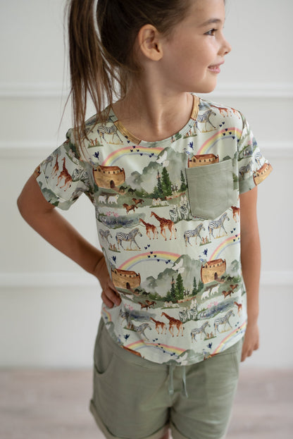 Noah's Ark Pocket Tee & Shorts Set
