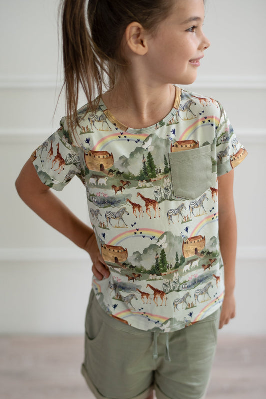 Noah's Ark Pocket Tee & Shorts Set