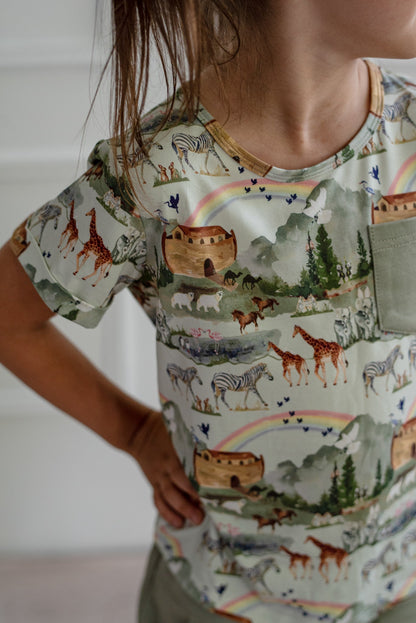 Noah's Ark Pocket Tee & Shorts Set