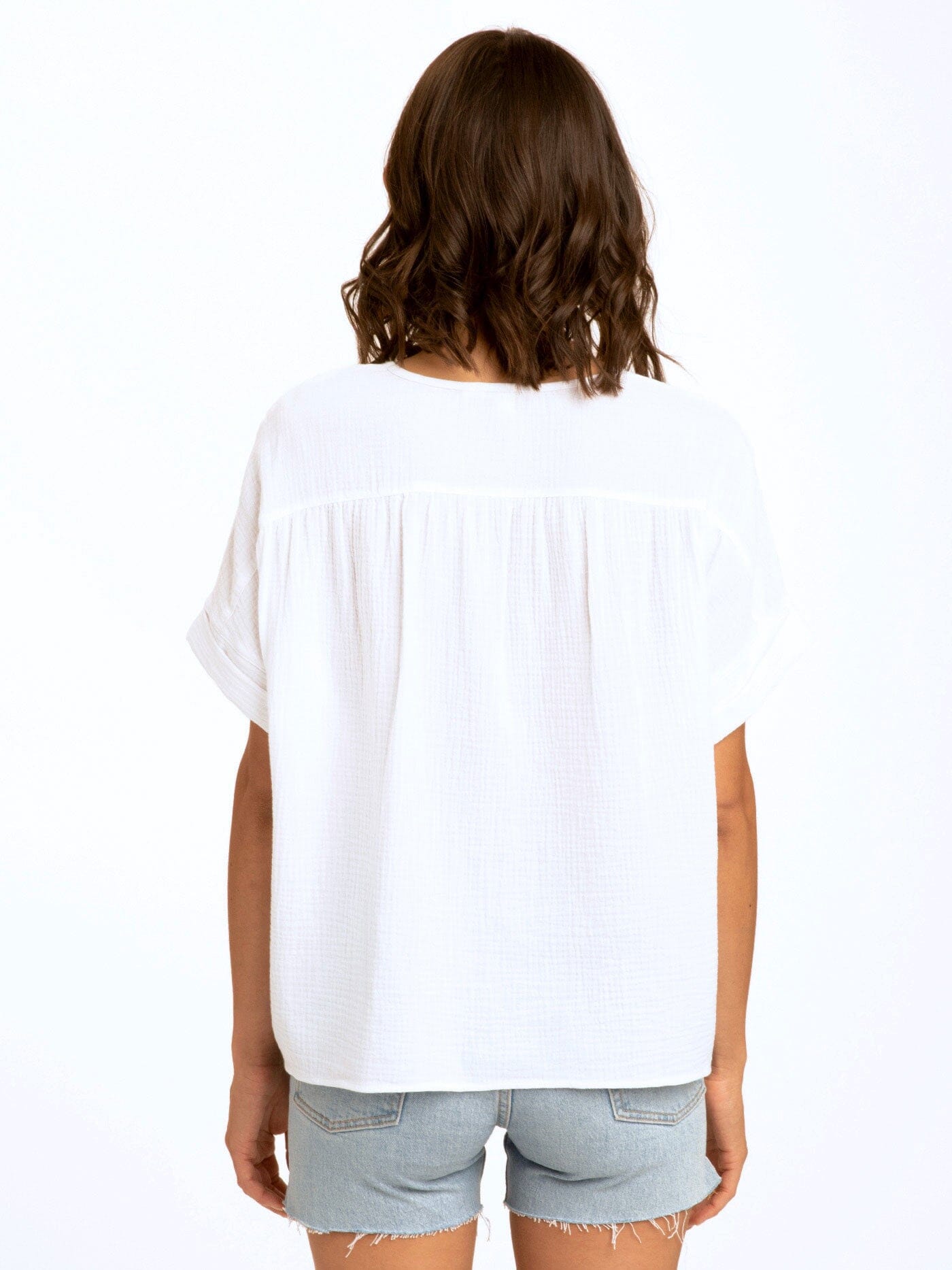 Honora Gauze V-Neck Top