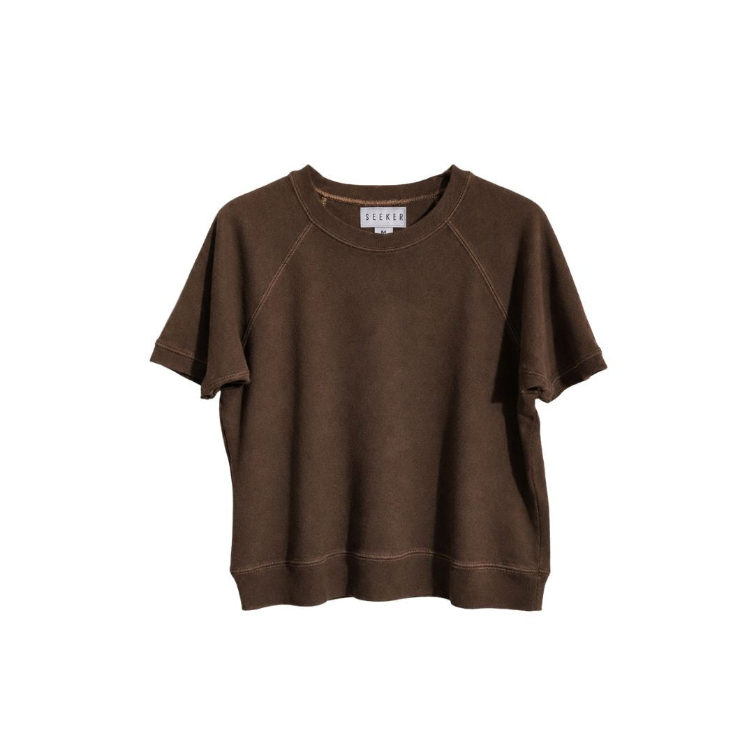 Camisa vintage de manga corta raglán