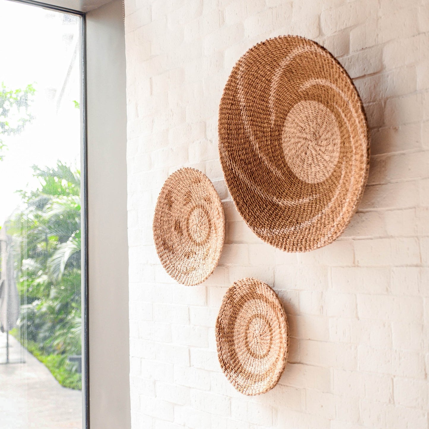 Cestas de pared naturales y marrones, pequeñas - Cestas de pared redondas | LIKHÂ