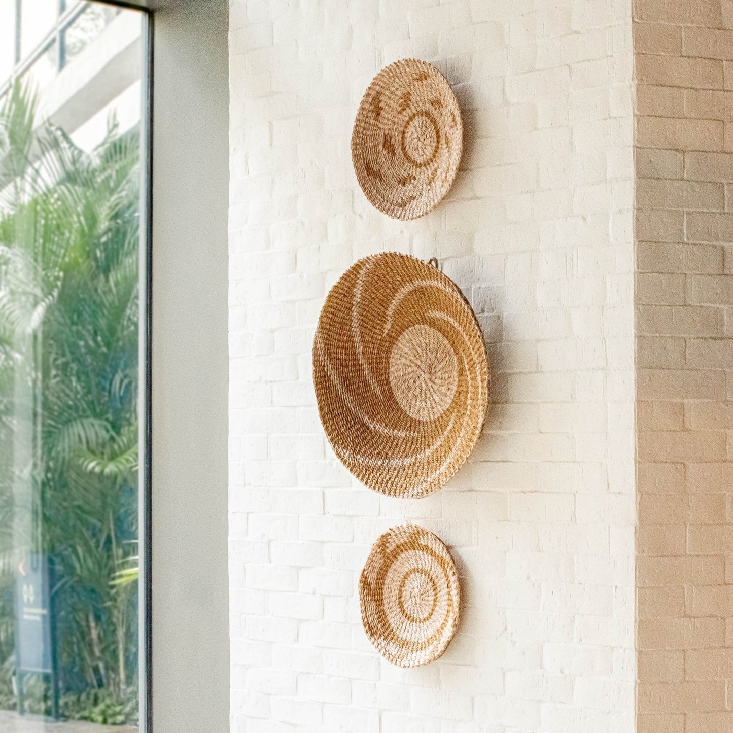 Cestas de pared naturales y marrones, pequeñas - Cestas de pared redondas | LIKHÂ