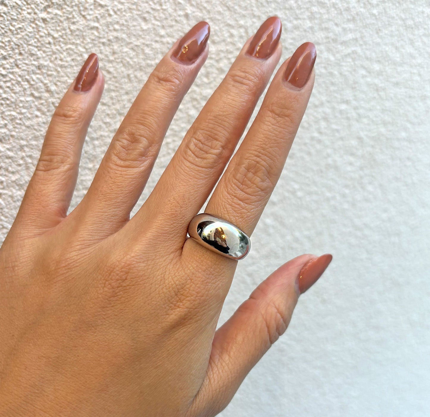 Anillo de burbuja con cúpula plateada SIMONE