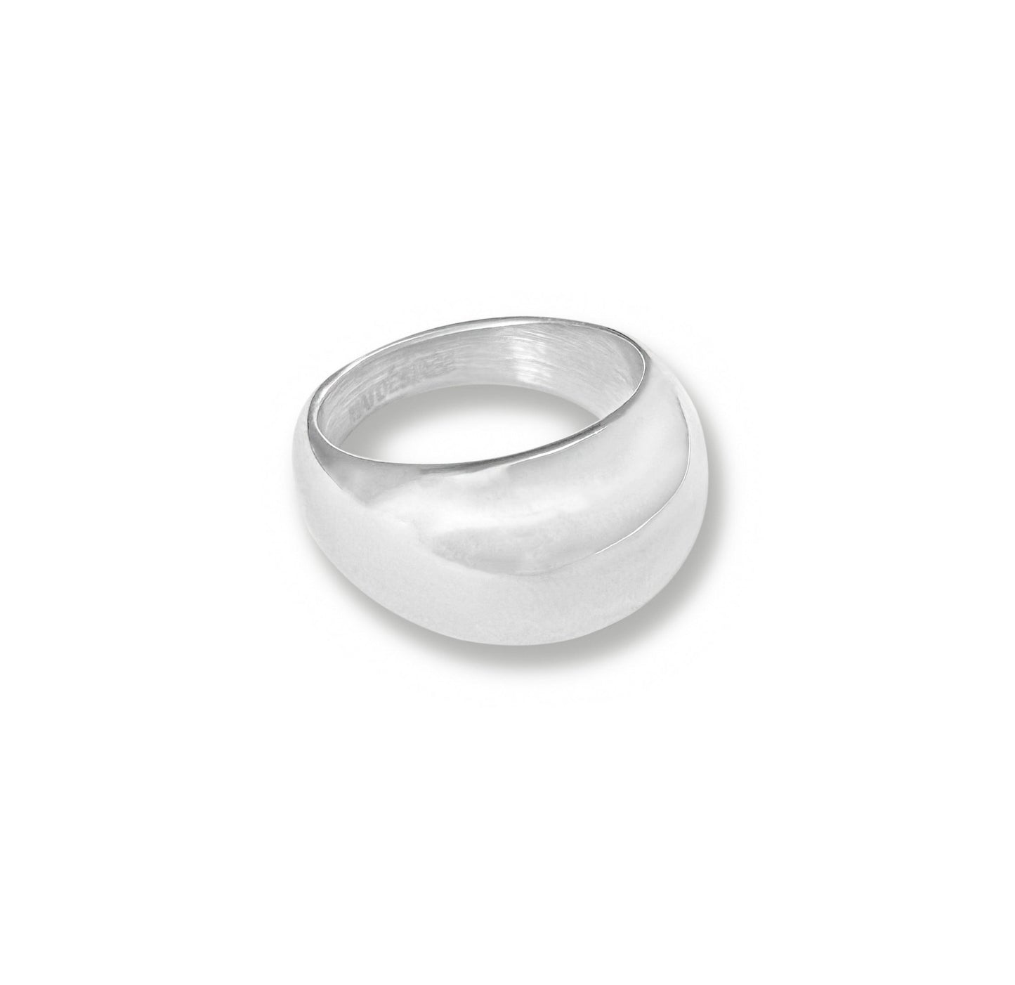 Anillo de burbuja con cúpula plateada SIMONE