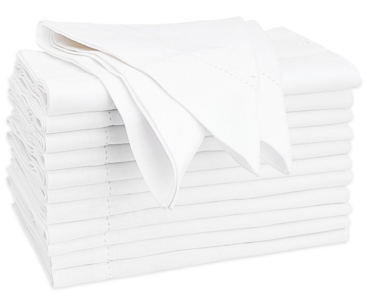 Servilletas blancas con dobladillo - 20 pulgadas