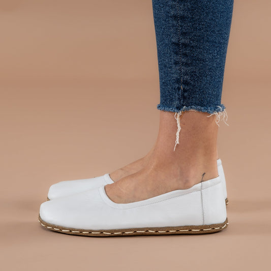 White Barefoot Ballet Flats