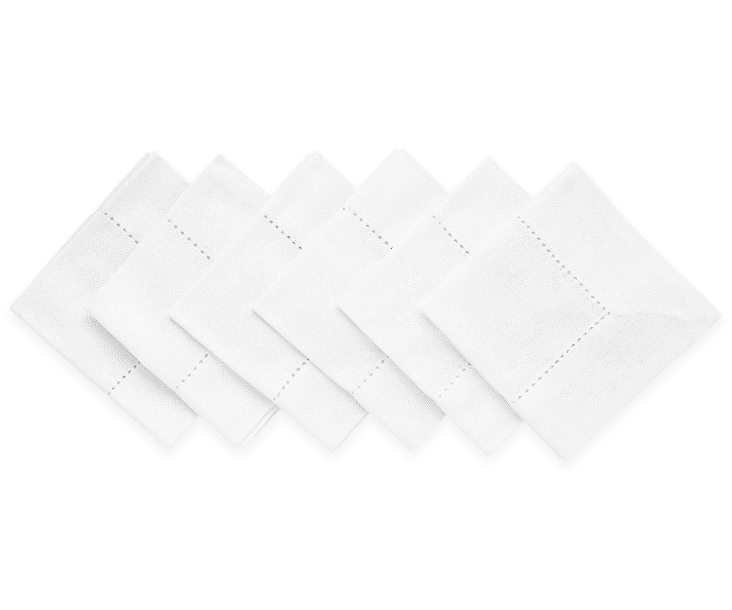 White Hemstitch Cotton Napkins - 12 inch