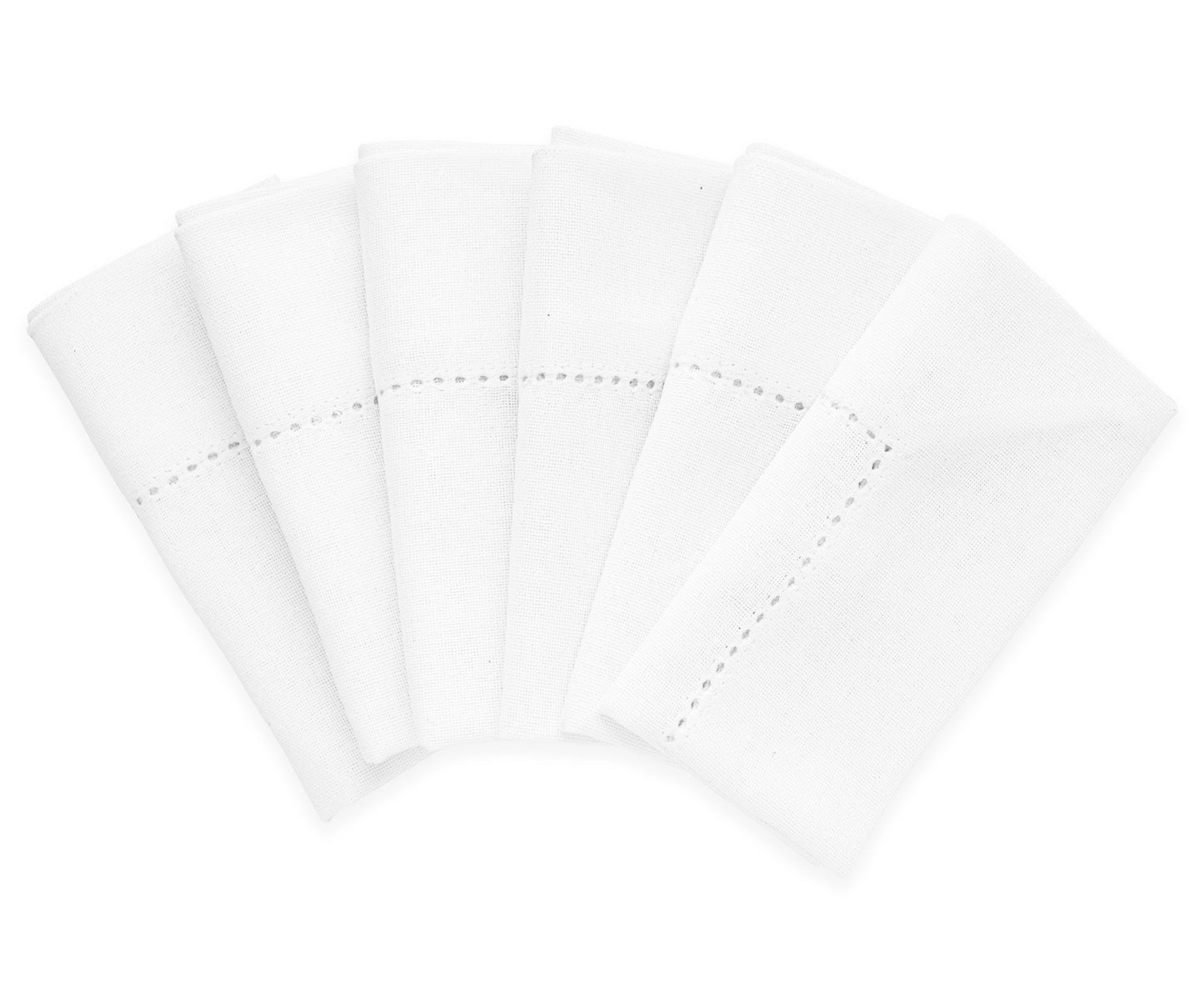 White Hemstitch Cotton Napkins - 12 inch
