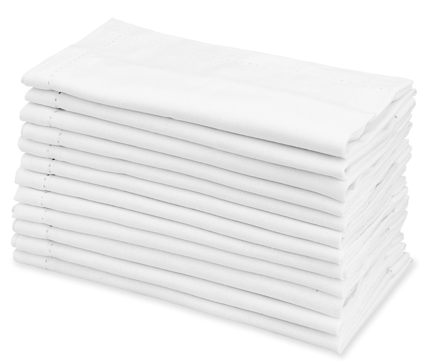 Servilletas blancas con dobladillo - 20 pulgadas