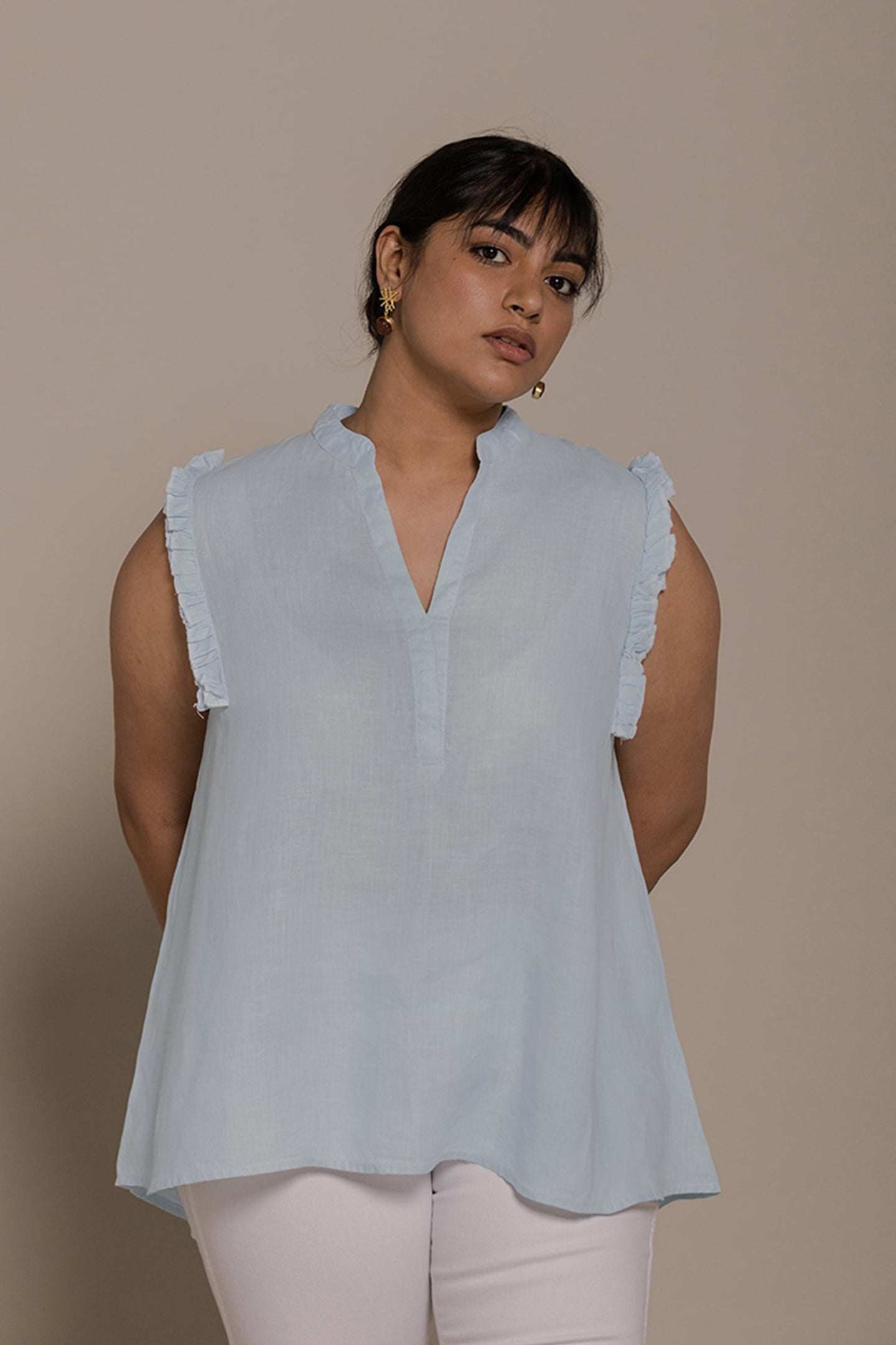 Camisa "Viento en mi Cabello" en Azul