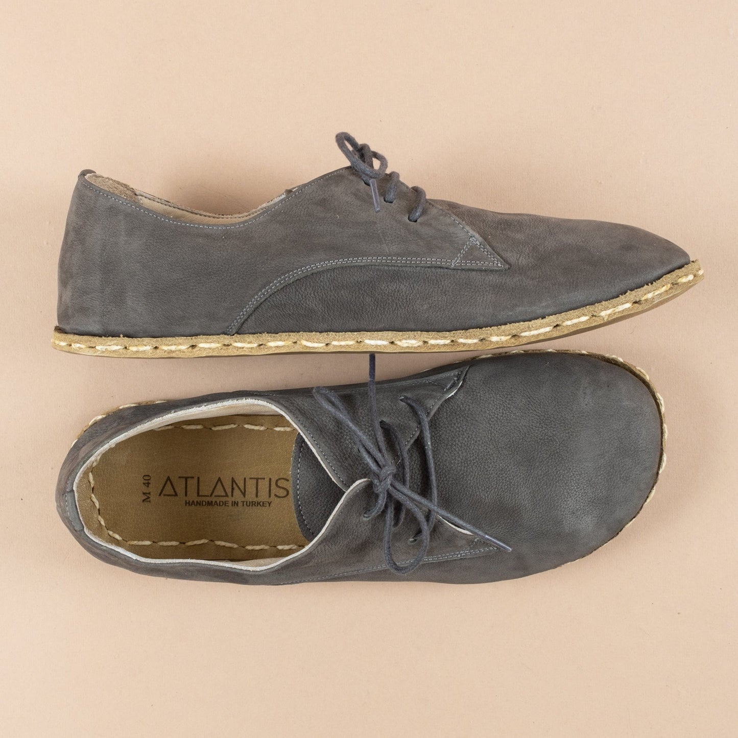 Zapatos Oxford grises de mujer