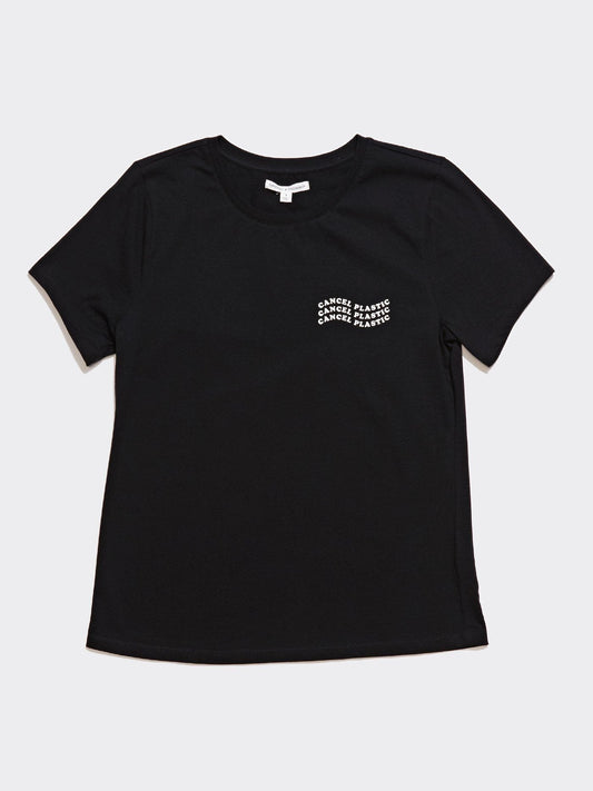 Camiseta de plástico con cancelación ondulada invencible para mujer