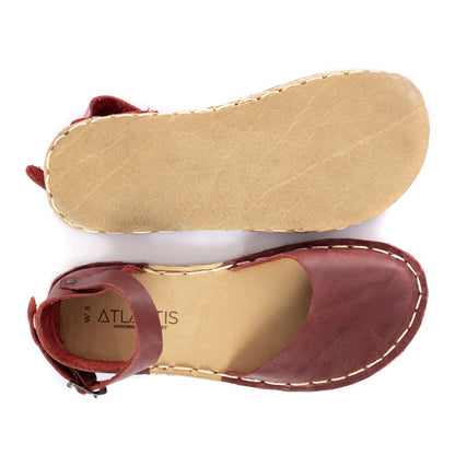 Sandalias descalzas rojas para mujer