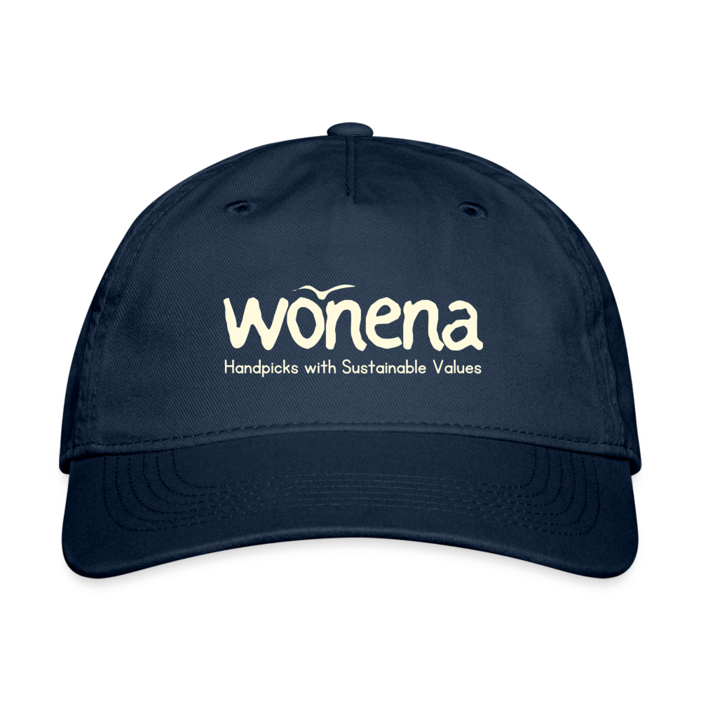 WONENA Organic Cotton Organic Baseball Cap - Dark - navy