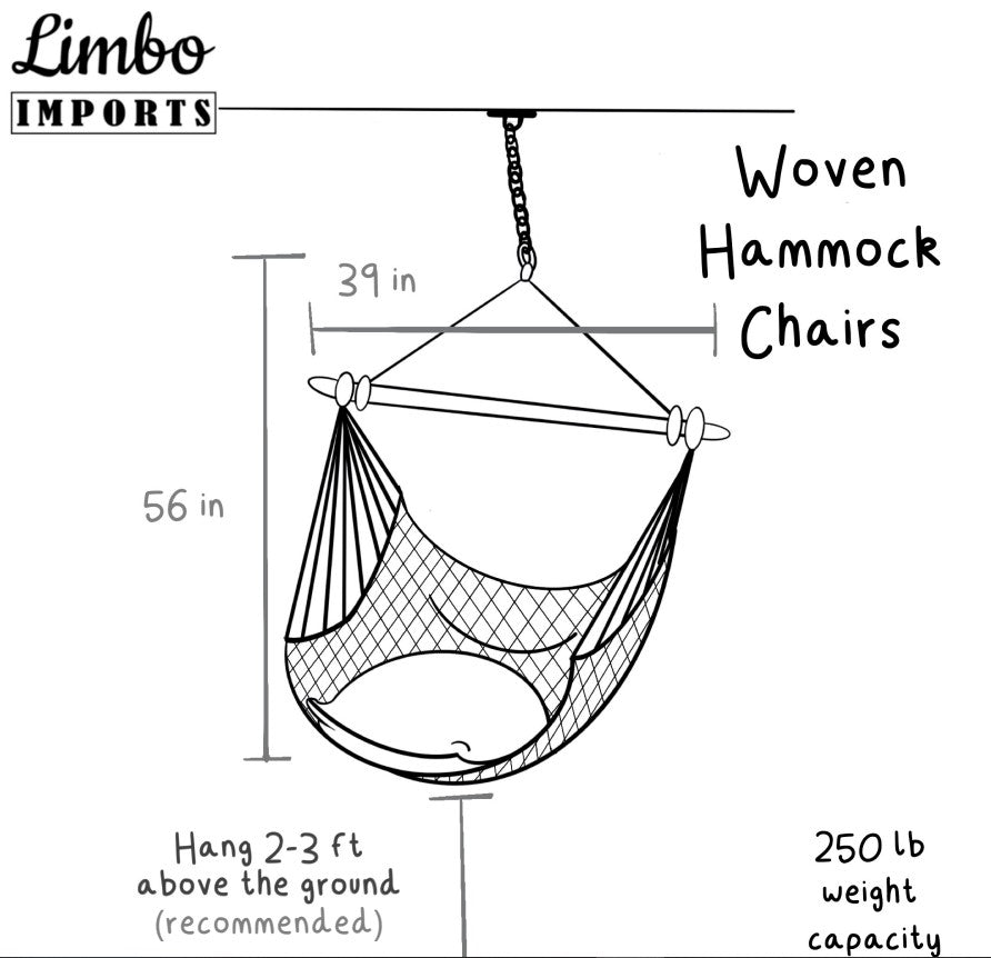 White Woven Macrame Hammock Chair | DIANA