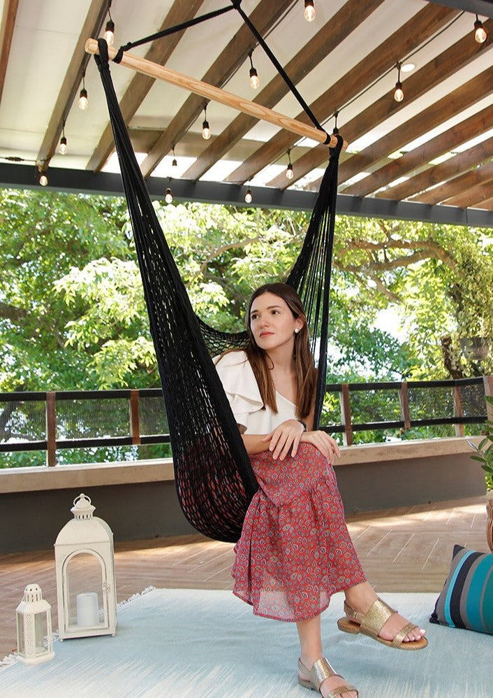 Limbo Imports Woven Macrame Hammock Chair - Thumbnail 4