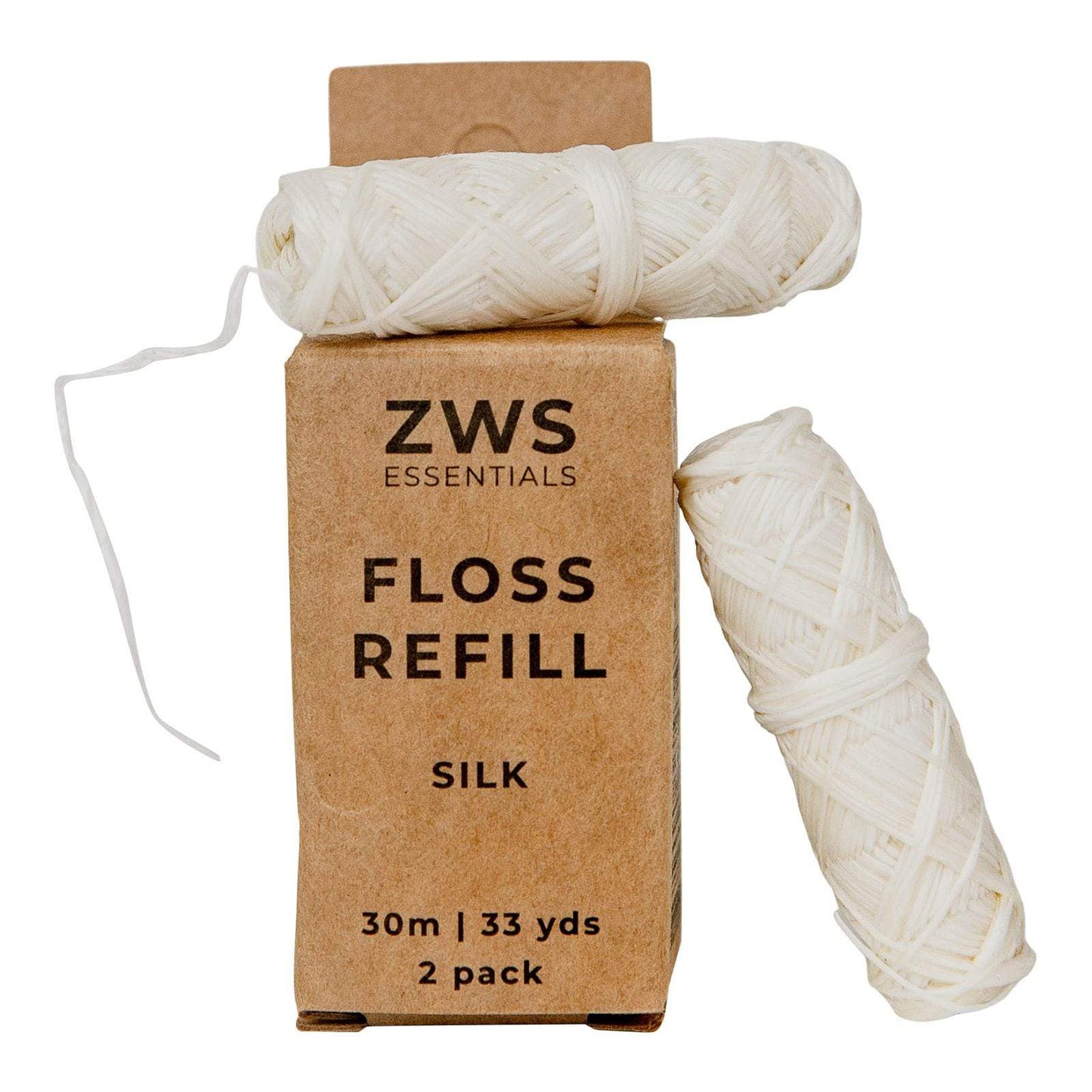 Hilo dental de seda - Hilo dental sin residuos, 30 m, biodegradable, recargable